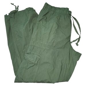 Aerie Forest Green Cotton Cargo Pants. Sz. L